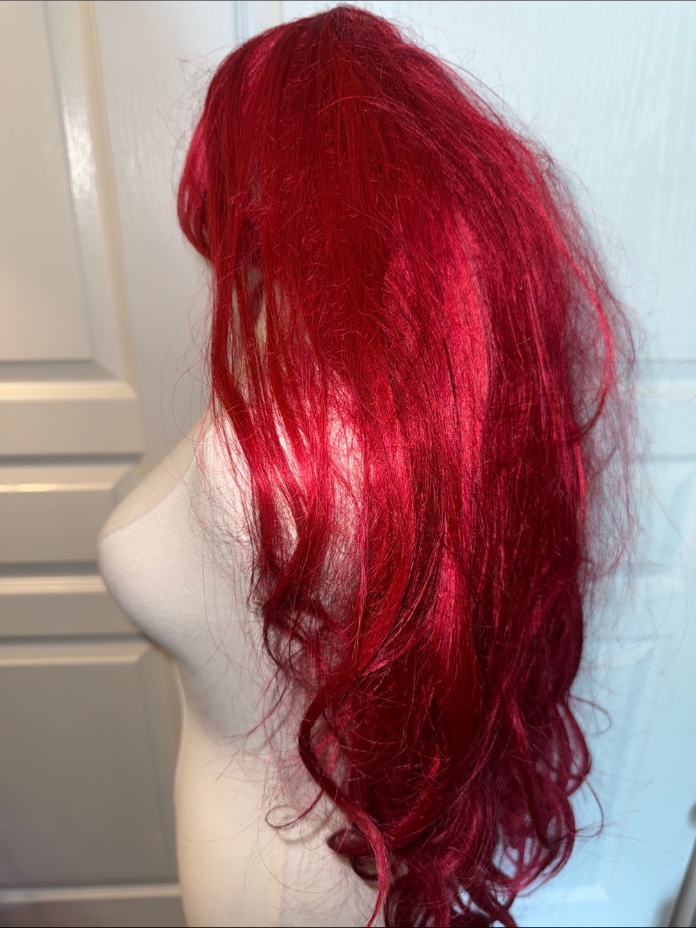 Vibrant Red Long Women's Wig - Fashion Hairpiece